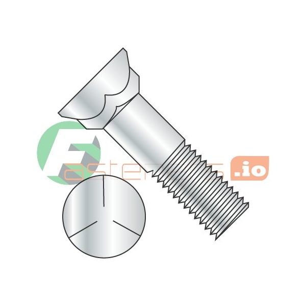 Newport Fasteners Plow Bolt, 1/2"-13 Thrd Sz, 2-1/2" L, Steel, Zinc Plated, 275 PK 502010 - main